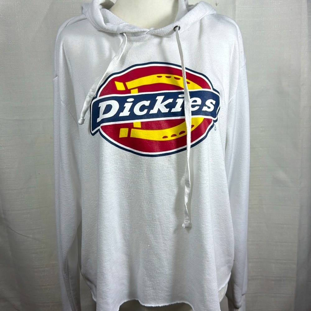 Dickies White Hoodie with Logo Slightly Cropped Women's Size 1X